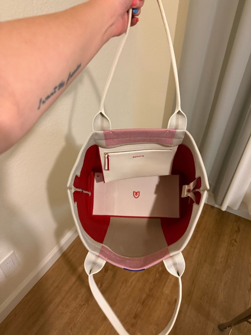 Rothy's Cream and Pink Tote Bag with Minimalist Design - Picture 4 of 7
